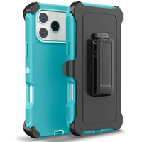 Weview Coque de protection robuste 3-en-1 antichoc en TPU+PC avec clips pour IP17/Pro/Pro Max