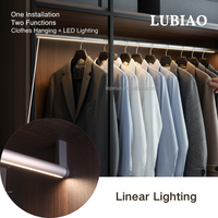 Éclairage LED pour penderie, lampe intégrée pour tringle à vêtements, barre en aluminium robuste de 60 kg pour dressing, meuble YB4001-41