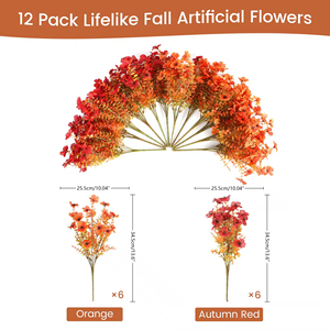 Simulación de eucalipto marrón, flor artificial de plástico violeta, arreglo floral para boda, decoración de ramo de plantas artificiales para el hogar - Product Image 6