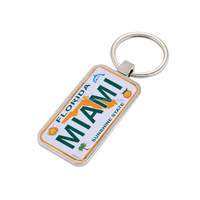 Llavero Personalizado con Placa de Matrícula de Georgia Savannah, Diseño Vintage de Metal con Dibujos Animados y Resina Epoxi, Llaveros con Placa de Matrícula de Auto Personalizada