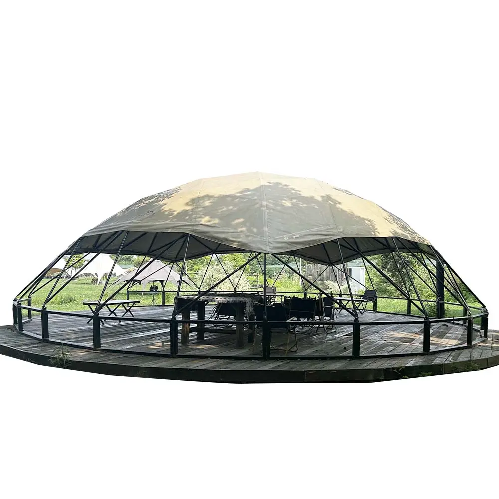 Outdoor Pvc Luxury Glamping Domo Hotel House Half Igloo Geodesic Resort Sphere Globe Geo Dome Tent Ball Tent For Sale