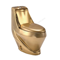 WC monobloc mural de luxe en or brillant pour salle de bain, fabriqué à Chaozhou