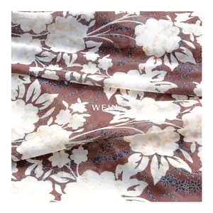 WI-K04 Polyester Spandex Haute Élastique Personnalisé Floral Impression Numérique Net Tissu Stretch Maille Pour Robe Et Vêtement