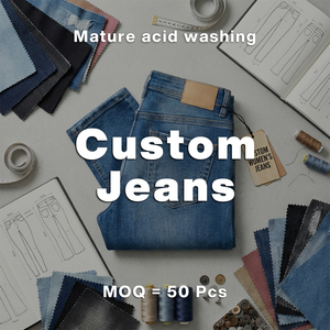 Fabricante de Jeans Personalizados para Mujer, Pantalones Vaqueros, Jeans con Lavado a <span class=keywords><strong>la</strong></span> Piedra, Acabado Ácido, Desgastados, Bordados, Fábrica de Jeans - Product Image 1