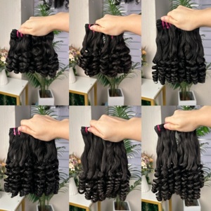 ผมแท้สีดำแบบเวอร์จิ้น 12a ฟูมิ ซุปเปอร์ ดับเบิ้ลดรอน แบบมัดเป็นช่อ ลอนดอกไม้ - Product Image 4