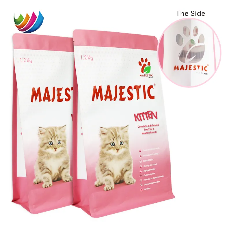 Stampa personalizzata stand up plastica cat pet food packaging sacchetto a chiusura lampo cibo per cani trattare imballaggio sacchetti per lettiera per gatti