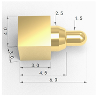Custom Square-Base Special-Shaped Pogo-Pin, Overall Length 6.0 mm