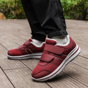 Walking <b>Shoes</b> Mesh Upper Plush Lining Rubber Outsole Round Toe Hook Loop Closure Breathable Anti Slip <b>Soft</b> Cushioned All Seasons - Product Image 1