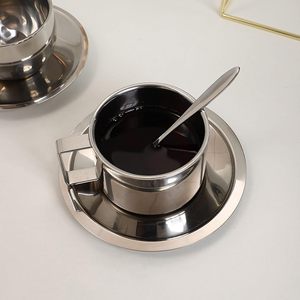 Ensemble de tasses à café en acier inoxydable de style classique, écologiques, à logo personnalisé, hautement compétitives, à double paroi isolante, pour le camping - Product Image 3