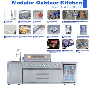 3 Days Delivery 304 Stainless Steel BBQ Smokeless Refrigerator and for Gardens Parties DY-SC26-1 Outdoor Kitchen With Fridge and - Product Image 4