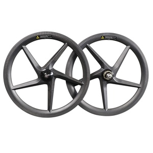Ruota in carbonio Fnhon Raffica 3 sessanta 5 raggi A cinque razze Wheelset Bici Pieghevole 3 velocità Wheelset 16 349 Cerchio mozzo di Novatec 74/112 millimetri - Product Image 1