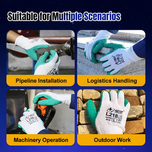 XINGYU Guantes de seguridad de algodón Sitio de construcción perfecto Guantes de trabajo de tela de seguridad industrial Guantes DE TRABAJO recubiertos de látex antideslizantes - Product Image 4