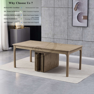 Table à manger en MDF, best-seller, style minimaliste, bords arrondis, extensible, en bois, pour restaurants et projets hôteliers - Product Image 1