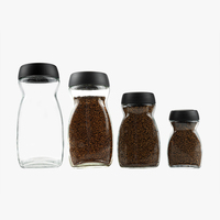 Pot en verre vide à large ouverture 50g 100g, pot en verre hermétique personnalisé pour grains de café