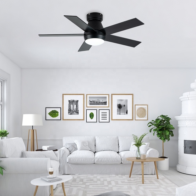 Smart Control 5 Blades 52-Inch DC Motor 6-Speed Dimmable Indoor LED Ceiling Fan with Lights and Remote Modern