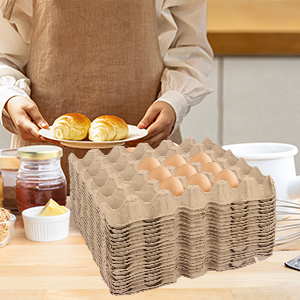 Khay đựng trứng giấy tái chế 30 ô, dùng một lần, làm từ bột giấy, bao bì dạng hộp, khay đựng trứng giấy cho trứng tươi, trang trại gà - Product Image 2