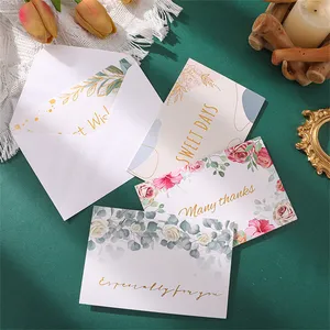 Горячая фольга с наилучшими пожеланиями, праздничная поздравительная открытка с конвертом, подарок на день рождения, свадьбу, поздравительная открытка