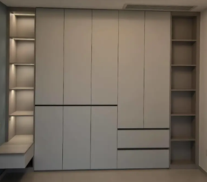 Modern Simple Design Wooden 4Door <b>Dressing</b> <b>Table</b> Design Bedroom Closet <b>Storage</b> Wood Wardrobe Room Cabinet - Product Image 3