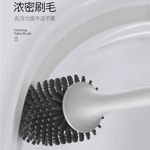 Kit de nettoyage de toilette en Silicone avec brosse à poils doux brosse de toilette en Silicone et support porte-brosse de toilette de salle de bain