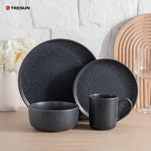 Juego de Vajilla de Cerámica Moderna de 16 Piezas, Libre de BPA, Apto para Microondas y Lavavajillas, para Uso en el Hogar, Fiestas y Cafeterías - Product Image 1