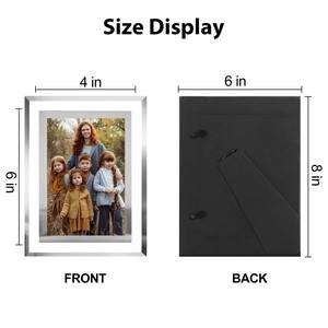 Cadre photo en verre cristal personnalisé noir 8x10 6*4 6*8 Cadre photo en verre pour affichage sur table Verticale ou horizontale - Product Image 4