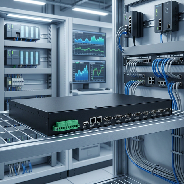 OEM USB Serial Ethernet Hub 8x RS485/232/422 + 2x LAN Ports for System Integration Customization