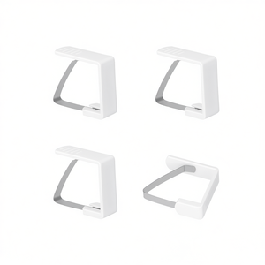 Clips para mantel, paquete de 4, Metaltex, plástico blanco con agarre de goma para manteles y ropa de cama - Product Image 2