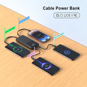 Batería <span class=keywords><strong>Externa</strong></span> Portátil de Carga Rápida de 10000 mAh con Cable USB <span class=keywords><strong>Tipo</strong></span> <span class=keywords><strong>C</strong></span> Integrado, Pantalla Digital, Batería <span class=keywords><strong>Externa</strong></span> Delgada para Teléfono - Product Image 3