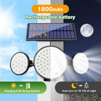 Applique murale extérieure solaire résistante aux intempéries avec détecteur de mouvement, lampes solaires durables avec 92 LED pour jardin et cour
