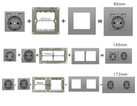 Módulo Funcional para Enchufe de Pared, Estándar Europeo CE de 52x52mm para 16A, Combinable Libremente