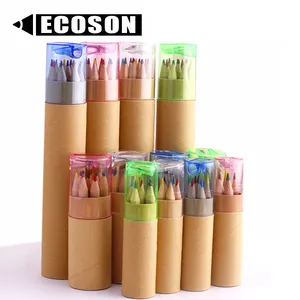 Confezione regalo di carta Eco Friendly Kids matite da colorare fisse 6pc 12pc Set di matite colorate per bambini