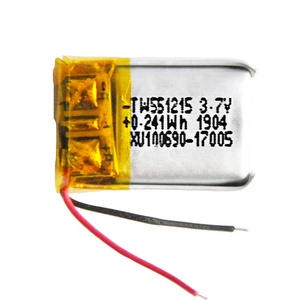 타이우 공장 551215 리튬이온 리포 배터리 <span class=keywords><strong>65mAh</strong></span> 충전식 3.7V 실버 KC 고객 맞춤형 500회 사용 가능 - Product Image 2