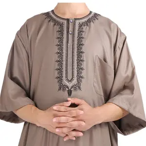 2022 Traditional Muslim Clothing&Accessories Men Wholesale Moroccan Style Thobe