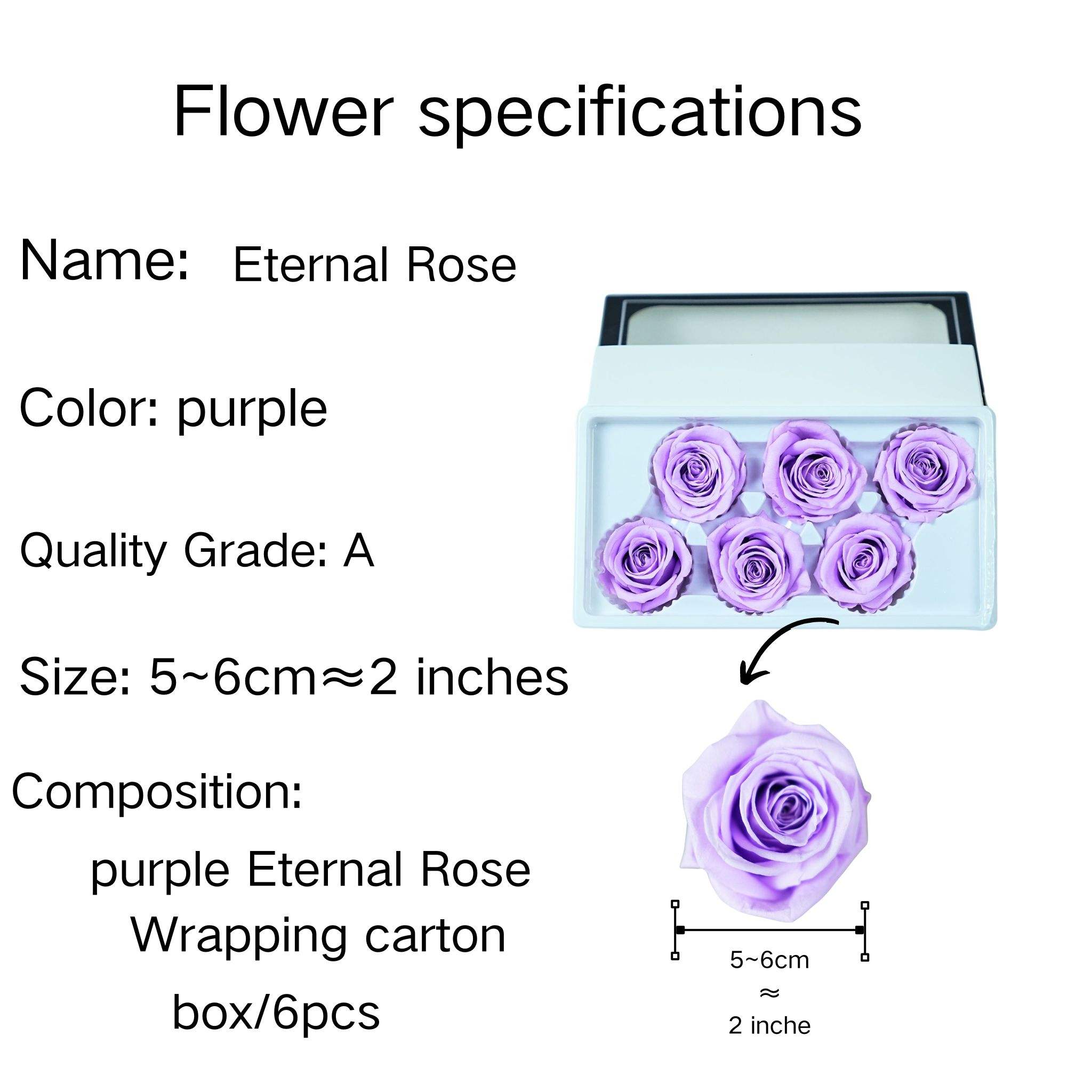 Qualité violette : A (6 fleurs/boîte)