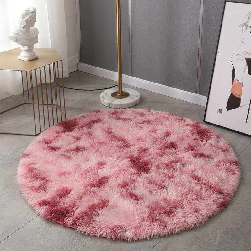 Rojo rosa circular con efecto tie-dye.