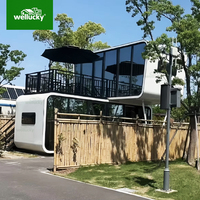 Cabaña de Lujo WELLUCKY Tipo Apple para Glamping, Villa Prefabricada con Paneles de Vidrio Panorámicos, Interior Inteligente y Diseño Personalizado