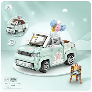 Lo Z1131 cabrio araba modeli çocuk erkek kız 40-Piece yapı taşları oyuncak hediye hayvanlar ve doğa tema - Product Image 5