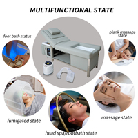 Table de lavage électrique pour spa capillaire thaïlandais avec dossier relevable, lit de massage pour salon de beauté et station de thérapie aquatique