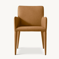 Mobilier de salle à manger au design minimaliste Fauteuil de salle à manger en cuir avec bras sur rail