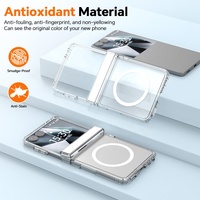 Étui personnalisé avec logo pour Samsung Galaxy Z Flip 8 7, chargement magnétique, protection transparente de la charnière à rebond automatique, coque de protection