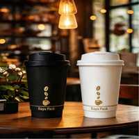 Gobelets en papier kraft biodégradables à double paroi, personnalisés en gros, imperméables, pour boissons froides, avec impression UV