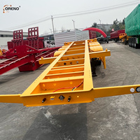 Semi-remorque squelette extensible 40 pieds avec châssis porte-conteneurs et verrous à torsion, 3 essieux, pour transport lourd