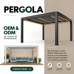 Pérgola de Aluminio para Exteriores Etodevice, Techo de Láminas Ajustables, Impermeable, Motorizada, Personalizada para Jardín - Product Image 4