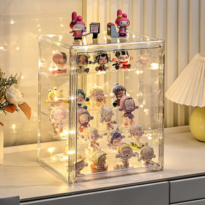 Suporte de Exibição para Blind Box em Plástico Acrílico Transparente, Dobrável e Empilhável, com Tampa, para Blocos de Montar Artesanais e Bonecas - Product Image 3