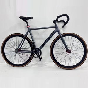 Cadre de vélo en aluminium, jeu de roues, vélo de course sur route en carbone, roues de vélo 700c, fourche en acier, vitesse unique, frein à pédale - Product Image 1