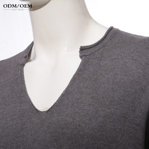 Custom Men Solid Color Winter Knit <strong>Cricket</strong> Sweater V Neck 100% Cotton Pullover <strong>Jumper</strong> for Men - Product Image 4