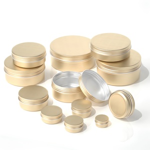 Latas Metálicas Redondas Doradas Mate de 0.5oz, 1oz, 2oz, 15ml, 30ml, 60ml, 80ml, 180ml para Envasado de Cosméticos, Tarros de Aluminio - Product Image 1