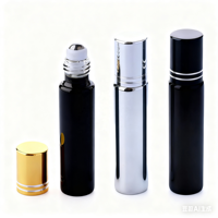 Bouteilles à rouleaux en verre de 10ml Rouleau givré noir sur bouteilles Bouteilles d'échantillons de parfum d'huile essentielle