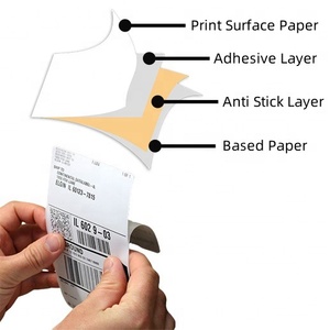 58x40mm 70gsm Label Kertas <span class=keywords><strong>Kuning</strong></span> Glassine Thermal Langsung Gulungan Harga Pabrik Label Pengiriman Hot Melt <span class=keywords><strong>Stiker</strong></span> Barcode Kosong Kustom - Product Image 5