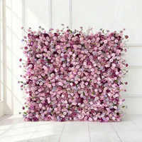 Panneau mural de fleurs artificielles en soie florale moderne carrée colorée, fleurs roses, toile de fond de mariage pour la photographie, décorations